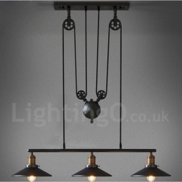 Designer Touch Decorative 3 Light Country Vintage Metal Pendant Light