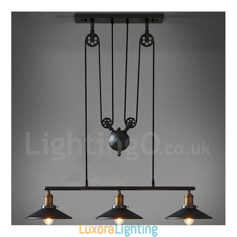 Designer Touch Decorative 3 Light Country Vintage Metal Pendant Light