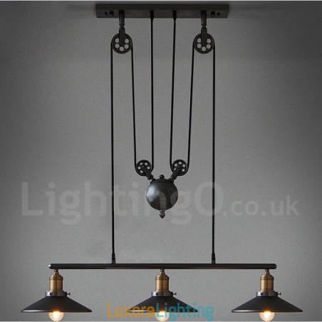 Designer Touch Decorative 3 Light Country Vintage Metal Pendant Light