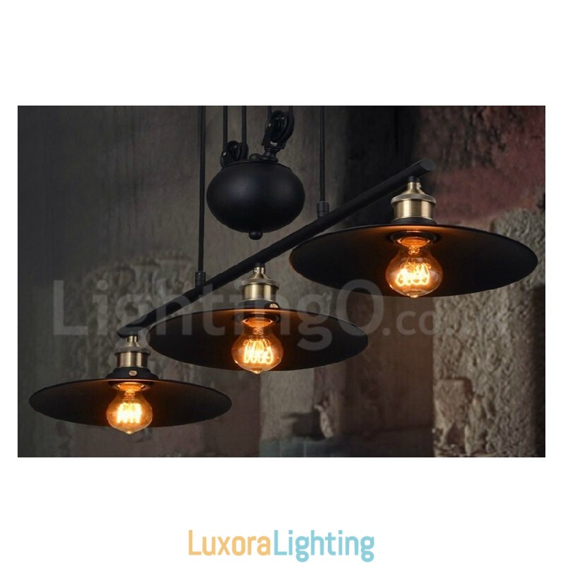 Designer Touch Decorative 3 Light Country Vintage Metal Pendant Light
