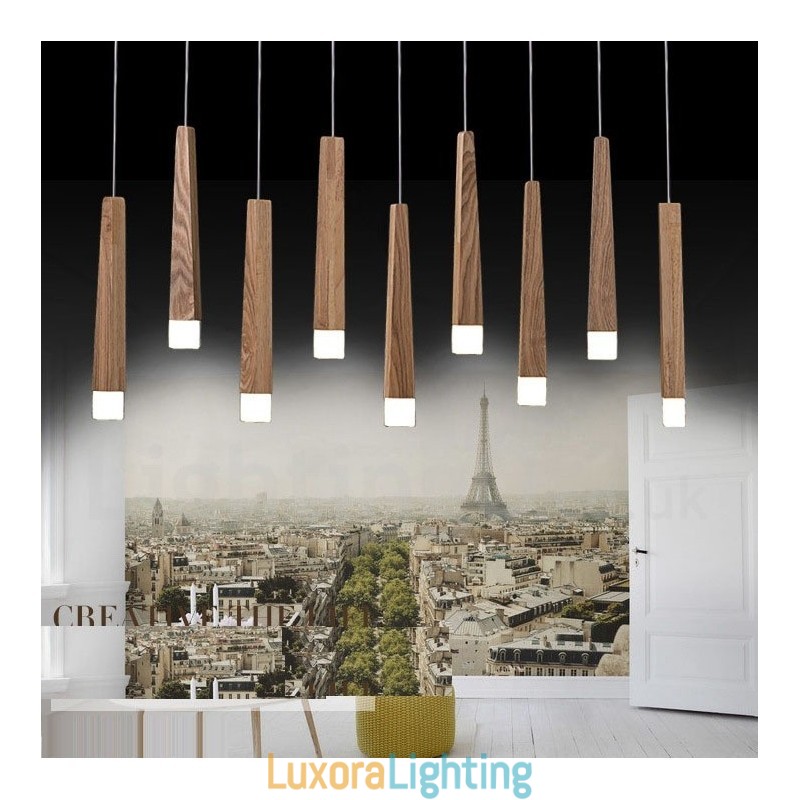 Designer Touch Decorative 1 Light Modern Contemporary Wood Pendant Light