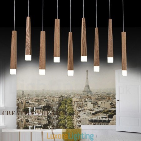 Designer Touch Decorative 1 Light Modern Contemporary Wood Pendant Light