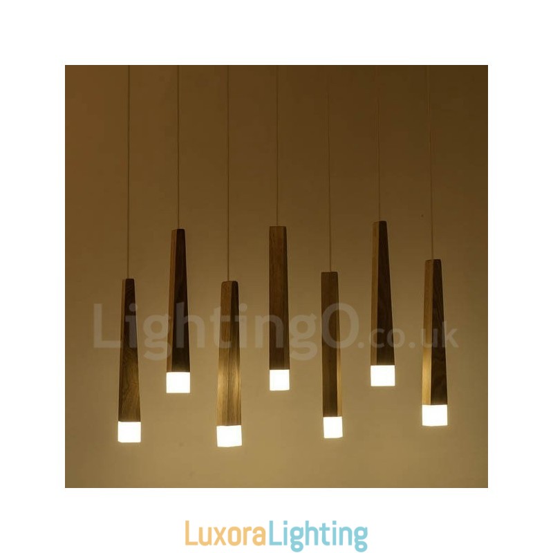 Designer Touch Decorative 1 Light Modern Contemporary Wood Pendant Light