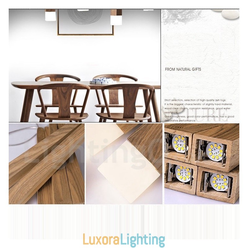 Designer Touch Decorative 1 Light Modern Contemporary Wood Pendant Light