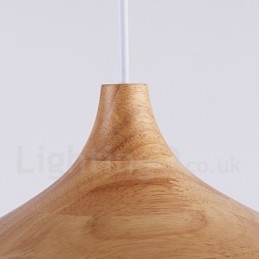 Designer Touch Decorative 1 Light Modern Contemporary Wood Pendant Light