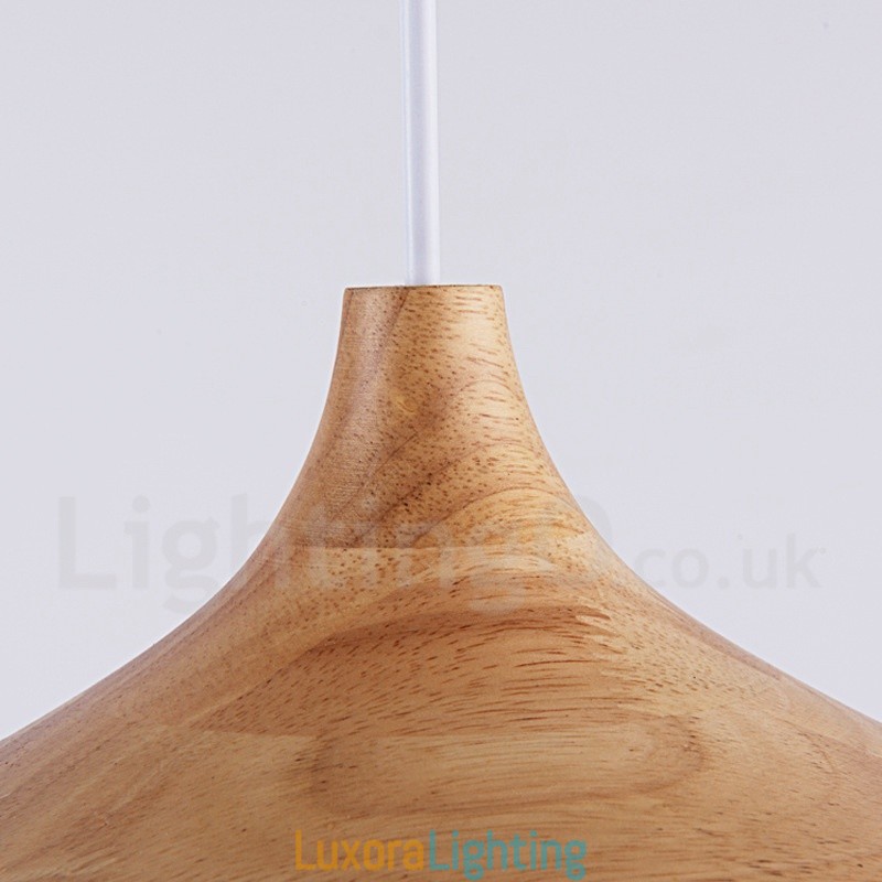 Designer Touch Decorative 1 Light Modern Contemporary Wood Pendant Light