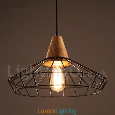 Designer Touch Decorative Vintage Metal Wooden Pendant Light