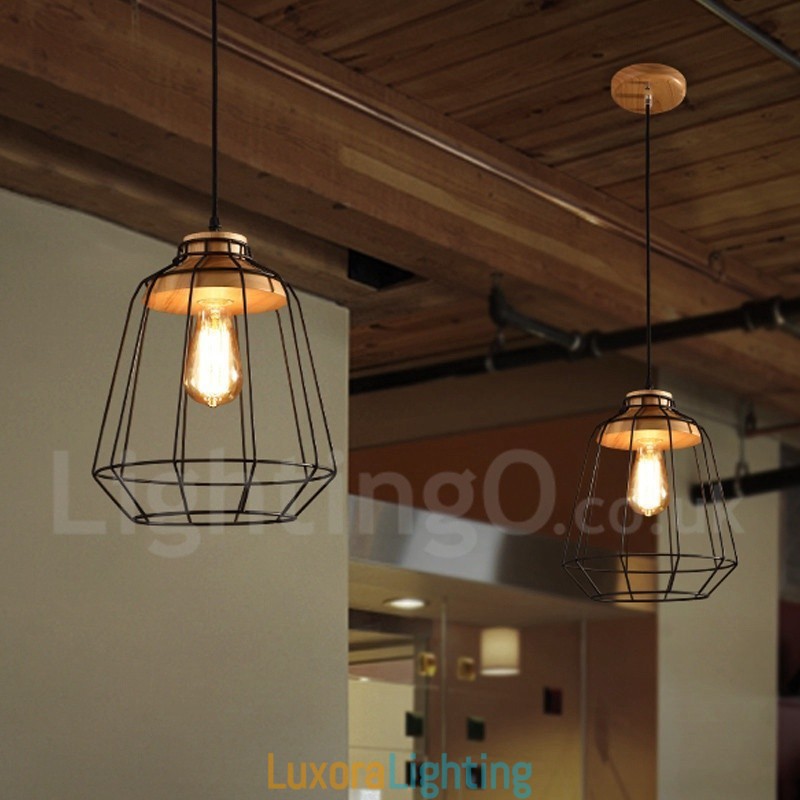 Designer Touch Decorative Vintage Metal Wooden Pendant Light