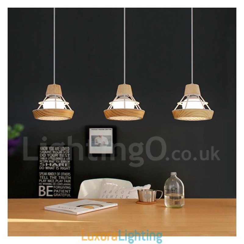 Designer Touch Decorative Dining Metal Wooden Pendant Light