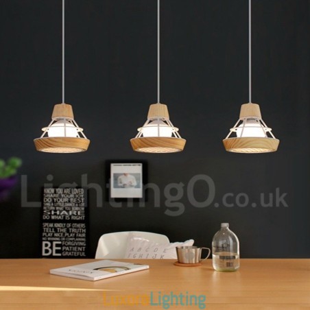 Designer Touch Decorative Dining Metal Wooden Pendant Light