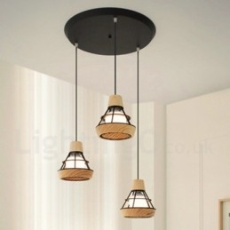 Designer Touch Decorative Dining Metal Wooden Pendant Light