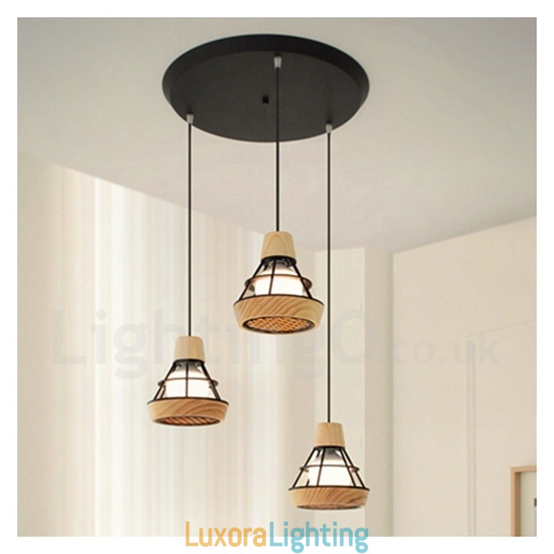 Designer Touch Decorative Dining Metal Wooden Pendant Light