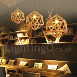 Designer Touch Decorative 1 Light Modern Contemporary Wooden Pendant Light