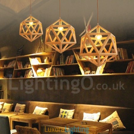 Designer Touch Decorative 1 Light Modern Contemporary Wooden Pendant Light