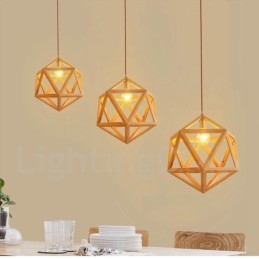 Designer Touch Decorative 1 Light Modern Contemporary Wooden Pendant Light