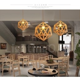 Designer Touch Decorative 1 Light Modern Contemporary Wooden Pendant Light