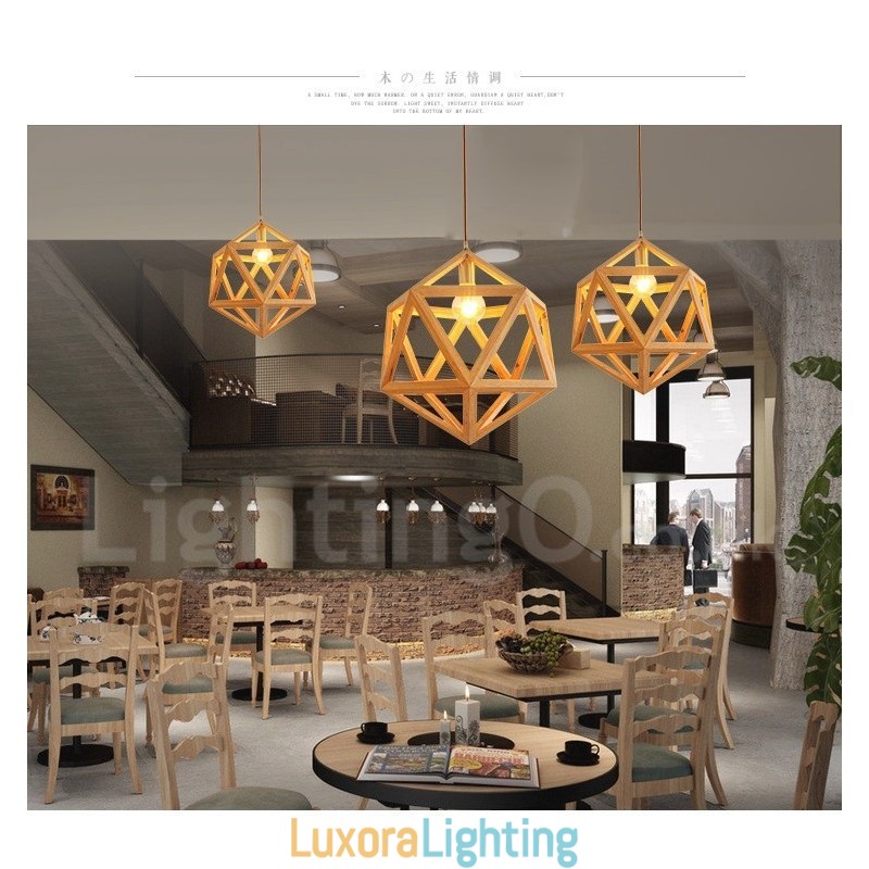 Designer Touch Decorative 1 Light Modern Contemporary Wooden Pendant Light