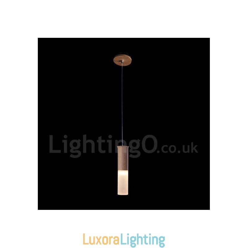 Designer Touch Decorative Modern Contemporary One Light Wooden Pendant Light