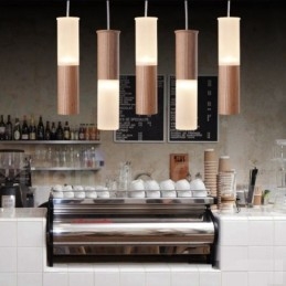 Designer Touch Decorative Modern Contemporary 5 Light Wooden Pendant Light