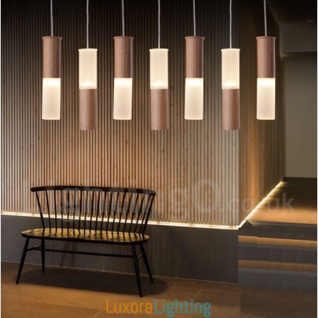 Designer Touch Decorative Modern Contemporary 7 Light Wooden Pendant Light