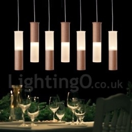 Designer Touch Decorative Modern Contemporary 7 Light Wooden Pendant Light