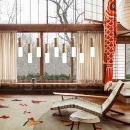 Designer Touch Decorative Modern Contemporary 9 Light Wooden Pendant Light