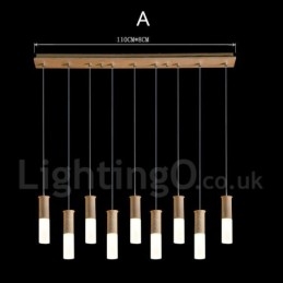 Designer Touch Decorative Modern Contemporary 9 Light Wooden Pendant Light