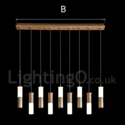 Designer Touch Decorative Modern Contemporary 9 Light Wooden Pendant Light