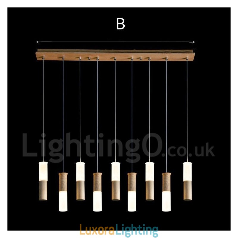 Designer Touch Decorative Modern Contemporary 9 Light Wooden Pendant Light