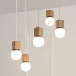 Designer Touch Decorative 5 Light Wood Rustic Lodge Pendant Light