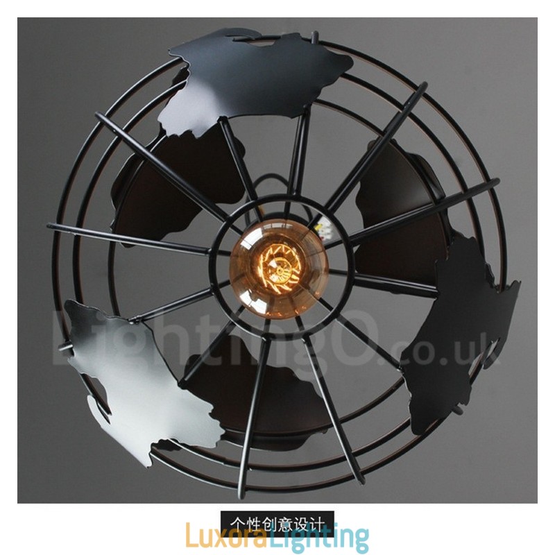 Designer Touch Decorative Country Vintage Globe Metal Pendant Light