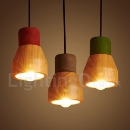 Designer Touch Decorative Vintage Wood Concrte Pendant Light