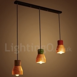Designer Touch Decorative Vintage Wood Concrte Pendant Light