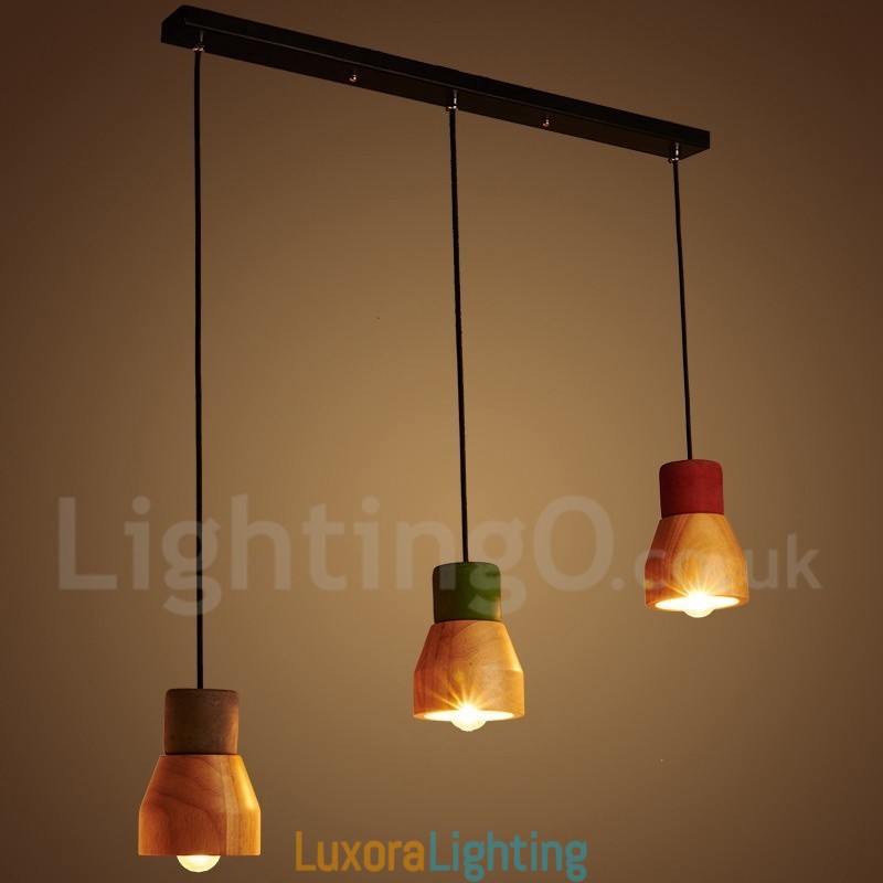 Designer Touch Decorative Vintage Wood Concrte Pendant Light