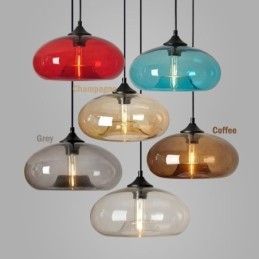 Designer Touch Decorative Modern Contemporary Multi Colors 1 Light Glass Pendant Light