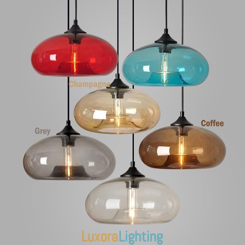 Designer Touch Decorative Modern Contemporary Multi Colors 1 Light Glass Pendant Light