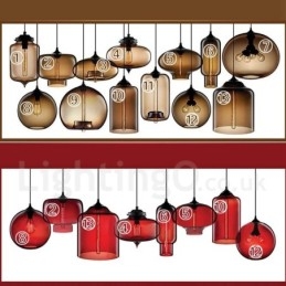 Designer Touch Decorative Modern Contemporary Multi Colors 1 Light Glass Pendant Light