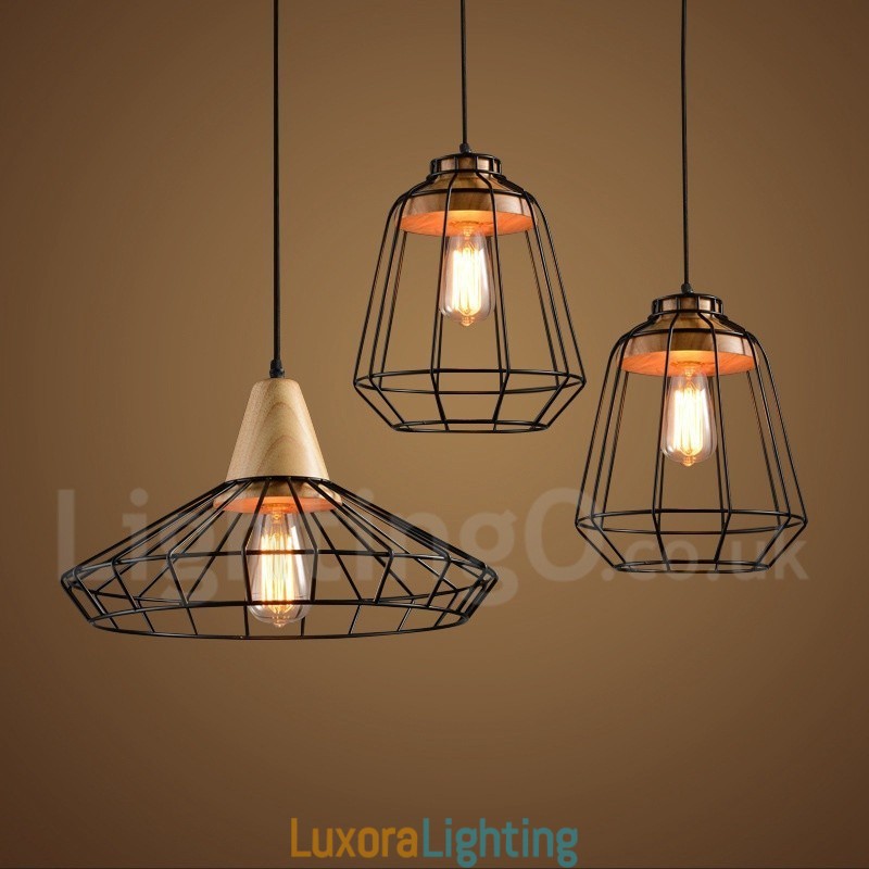 Designer Touch Decorative Country Metal Wooden Pendant Light