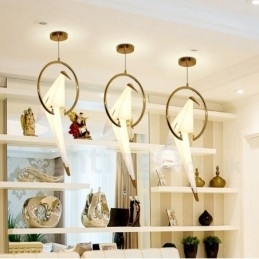 Designer Touch Decorative Modern Contemporary Paper Crane 1 Light Pendant Light