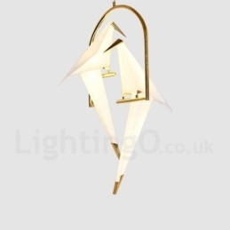 Designer Touch Decorative Modern Contemporary Paper Crane 2 Light Pendant Light
