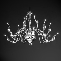 Designer Touch Decorative Modern Chandelier Light 18 Lights G4 Chrome Finish
