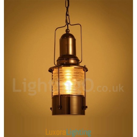 Designer Touch Decorative Retro Vintage 1 Light Lantern Copper Pendant Light