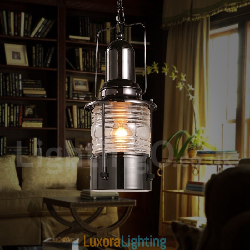 Designer Touch Decorative Retro Vintage 1 Light Lantern Copper Pendant Light