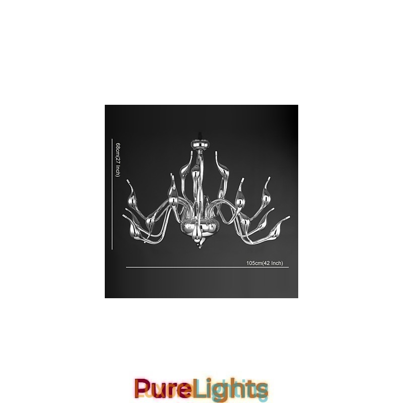 Designer Touch Decorative Modern Chandelier Light 18 Lights G4 Chrome Finish