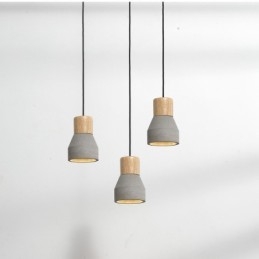 Designer Touch Decorative Single Light Modern Contemporary Wood Concrte Pendant Light
