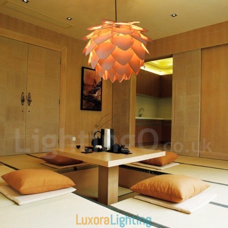 Designer Touch Decorative Rustic Lodge Wood Pinecone Pendant Light