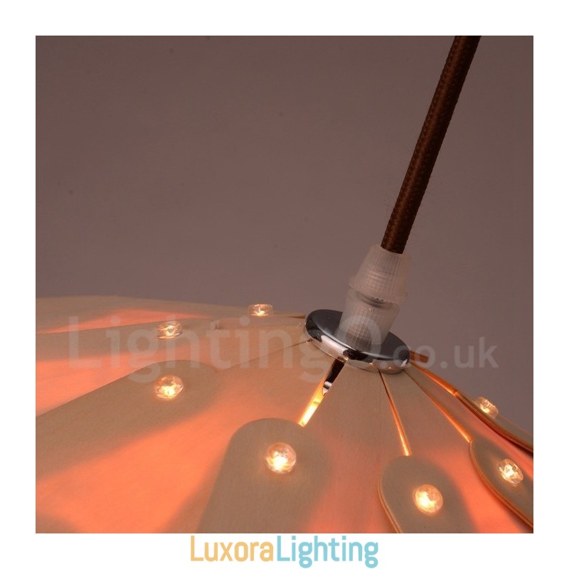 Designer Touch Decorative Rustic Lodge Wood Pinecone Pendant Light