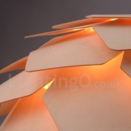 Designer Touch Decorative Rustic Lodge Wood Pinecone Pendant Light