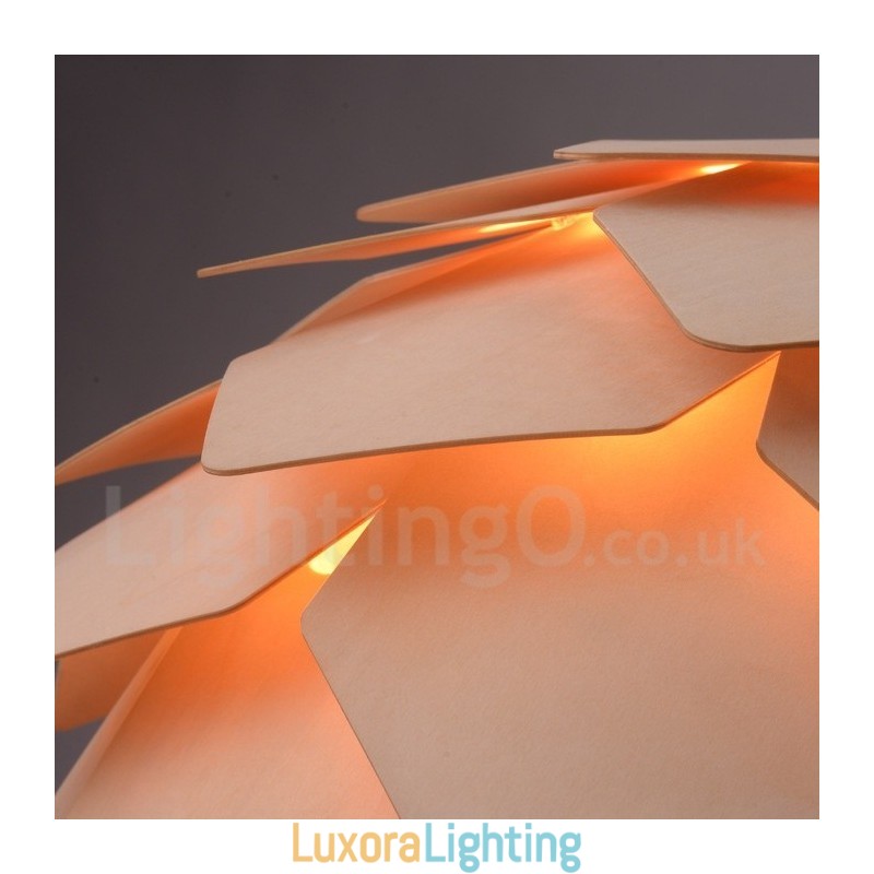 Designer Touch Decorative Rustic Lodge Wood Pinecone Pendant Light