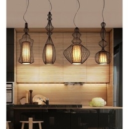 Designer Touch Decorative Country Vintage Metal Vase Shape Pendant Light